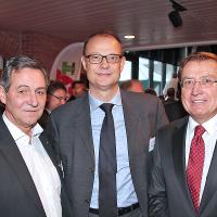Fritz Bosshart (presidente UPSA, sezione di Zurigo), Giorgio Feitknecht (membro della direzione di ESA) e Charles Blättler (presidente della direzione di ESA)
